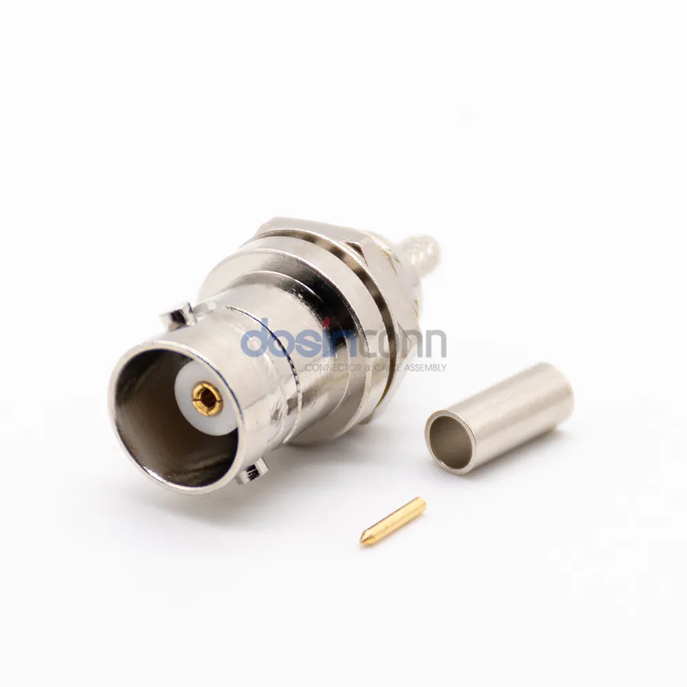 BNC Female Jack Crimp Type for RF Coaxial Cable rg174 rg316 for Communication bnc female audio jack