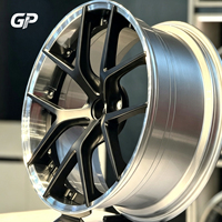 Para BMW M3 M4 Benz AMG Tesla Model 3, Juego de 2 Ruedas Forjadas de 5 Radios en Negro Mate Pulido, 6061-T6, de 17-24 Pulgadas, 5x112 5x120