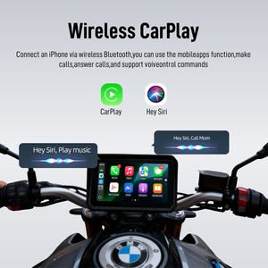 Écran de moto étanche IPS 6,0 pouces, CarPlay et Android Auto sans fil, caméra embarquée double objectif, affichage de la vitesse GPS, ajustement universel - Product Image 4