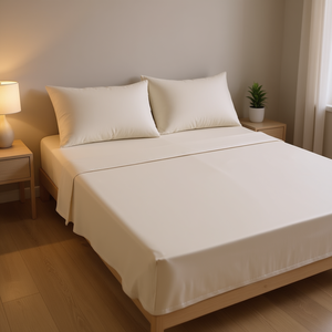 Lenzuolo con Angoli in Tencel Misura King Size, Colore Avorio, Tinta Unita, Biancheria da Letto per Adulti, Per Tutte le Stagioni - Product Image 2