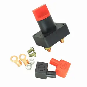 Interruptor pequeno para bateria de carro + parafuso de bainha, acessório de diâmetro 6mm, corrente 300A, interruptor de desligamento modificado para automóveis e motocicletas