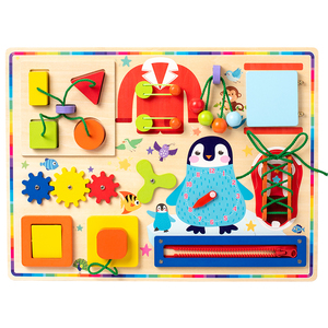 Tablero de Actividades de Madera, Tablero Sensorial Multifuncional, Juguete de <span class=keywords><strong>Fieltro</strong></span> Portátil para Niños - Product Image 6