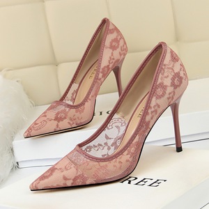 Zapatos de Tacón con Cordones para Mujer, Talla 43, Estilo Elegante, Tacones Negros de Encaje para Damas - Product Image 2
