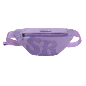 SENDA Custom Simple Nylon Student Pencil Case with SR Logo Purple Color Water-Resistant Design for <b>School</b> Stationery Storage - Product Image 2