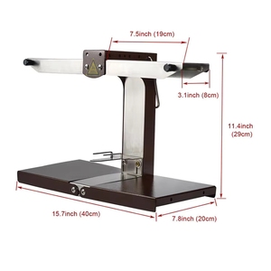 Fourneau de cuisson et de grillage portable en acier inoxydable pour <span class=keywords><strong>raclette</strong></span>, avec roue chauffante en <span class=keywords><strong>demi</strong></span>-cercle, pour aliments et collations, état d'occasion, moteur inclus - Product Image 4