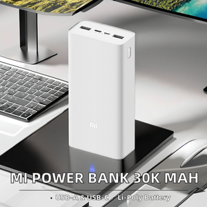 Banque d'alimentation <span class=keywords><strong>Xiaomi</strong></span> Mi <span class=keywords><strong>30000mAh</strong></span> Haute capacité Charge rapide Sortie 18W Entrée USB Intelligent Li-Polymère Lithium Utilisation en extérieur 5V - Product Image 3