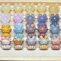 Vente en gros de mini-sculptures de chat et de mouton en jade d'Alashan, pierres semi-précieuses polies, artisanat animalier en cristal pour la guérison