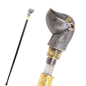 Canne <span class=keywords><strong>de</strong></span> <span class=keywords><strong>marche</strong></span> élégante en métal <span class=keywords><strong>noir</strong></span> et or, style britannique, design créatif et luxueux, pour jeunes. - Product Image 6