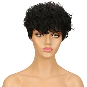 Großhandel Günstige Kurze Bob Perücke Ombre Farbe 10 Zoll Brasilia nisches Remy Haar Für Schwarze Frauen Volle maschinell hergestellte Echthaar perücken