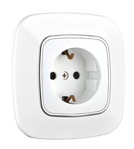 Nouvelle <span class=keywords><strong>prise</strong></span> murale Schuko norme UE 2026 PHIDIAS U6 90x90mm avec anneau décoratif or/argent pour contrôle de l'éclairage - Product Image 2