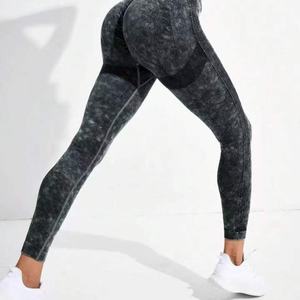 Nouveaux Leggings de Yoga et de Fitness Sans Couture, Effet Push-up Fessier, Taille Croisée, Effet Peau de Pêche, <span class=keywords><strong>Mat</strong></span> Lavé Uni, Longueur Intégrale, pour le Marché International - Product Image 2