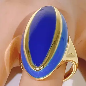 2024 Out Of Stock Charming Luxury Italian Gold Plated Big Ring Popular Trendy Nigerian Women Rings Party Costume Accessories