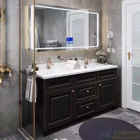 Miroir mural de salle de bain poli, Style hôtel, personnalisé, 4 côtés, éclairé