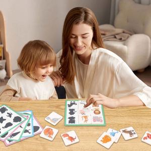 Jeu d'images pour enfants : Dinosaures, fruits, animaux – Puzzle de reconnaissance et de tri Montessori, jouets d'association d'ombres - Product Image 6