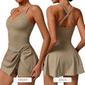 DLT8998 <span class=keywords><strong>abito</strong></span> da Golf <span class=keywords><strong>lungo</strong></span> Crossover di un pezzo con struttura in Shorts per gonne da Tennis senza maniche girocollo da donna - Product Image 4