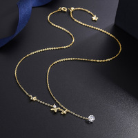S999 Sterling Silber Zirkon Bohemian Schmetterling Quaste O-förmige Gliederkette Damen Instagram Kleine Blumen Choker