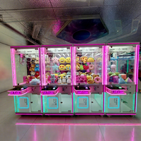 Machines à griffes roses, fabrication sur mesure, entièrement transparentes, jeu d'arcade de capture, en métal, pour pièces de monnaie porte-bonheur, divertissement commercial et d'attractions