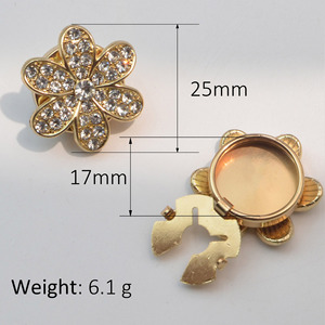Nút áo pha lê hoa trang trí JFRB205-208, kẹp nút đá pha lê, phụ kiện trang trí tay áo tự làm - Product Image 6