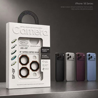 Protection d'objectif d'appareil photo pour iPhone 18 17 16 15 Pro Max, boîte de couleur, transparente, accessoires de téléphone mobile