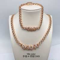 XUPING Bijoux en gros : Ensemble Hip Hop pour hommes, collier et bracelet à maillons cubains, style mode, serti de pierres, au design affirmé