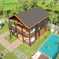 Maison préfabriquée extensible à double étage et double aile, idéale pour les gîtes de villégiature