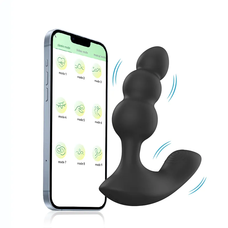 Application Control 2 en 1 Culotte portable Jouets sexuels anaux sans fil Long Butt Plugs Silicone Puissant Plug Anal Vibrateur pour hommes