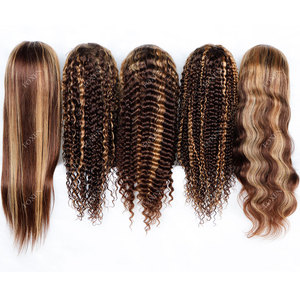 Peluca de <span class=keywords><strong>Cabello</strong></span> Humano con Frente de Encaje Ombre 4x4, Peluca de <span class=keywords><strong>Cabello</strong></span> Humano con Ondas Profundas y Reflejos, Pre-Plucked 4/27, Pelucas sin Pegamento, <span class=keywords><strong>Cabello</strong></span> <span class=keywords><strong>Rubio</strong></span> <span class=keywords><strong>Miel</strong></span> - Product Image 6