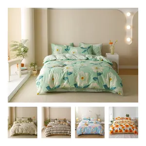 Wholesale Custom Double 200tc 100% Cotton Duvet Covers Egyptian Cotton Bed Sheet Bedding Set