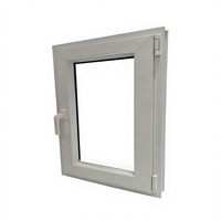 Ventana Abatible y Giratoria de PVC con Doble Acristalamiento Templado, Impermeable, Fácil Instalación, para Apartamentos Modernos