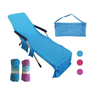 SENQI热卖超细纤维休息室，带口袋，用于日光浴夏季沙滩椅盖毛巾，带徽标定制