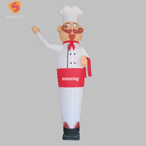 3.5M ฉลองและร้านอาหาร Air Dancer Led Waving Chef Inflatable Tube Man Sky Dancer สำหรับขาย