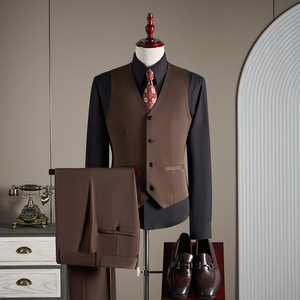 2025 nuevo traje <span class=keywords><strong>de</strong></span> boda para <span class=keywords><strong>hombre</strong></span>, traje <span class=keywords><strong>de</strong></span> negocios <span class=keywords><strong>de</strong></span> tres piezas con un solo pecho y cierre largo, vestido <span class=keywords><strong>de</strong></span> novio <span class=keywords><strong>de</strong></span> talla grande para Otoño e Invierno - Product Image 2