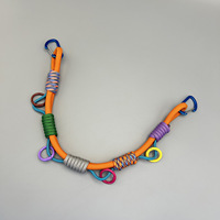 Collier pour chien en paracorde tressé à la main, coloré, avec anneaux décoratifs, mousqueton, réglable, robuste, pour l'entraînement en extérieur