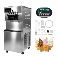 Machine à glace commerciale verticale de comptoir Moseener, grande capacité, entièrement automatique, pour cornets et coupes glacées