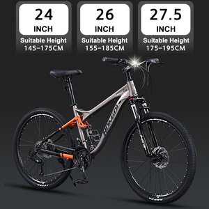 Bicicletta da Montagna 24/26/27 Pollici, 21 Velocità, Freni a Disco Doppi, Telaio in Acciaio al Carbonio, per Ragazzi e Uomini, Ideale per Scuola, Lavoro, Campeggio Estivo - Product Image 3