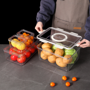 투명 주방 수납 다기능 홈 오거나이저 식품 용기 보관 플라스틱 냉장고 - Product Image 3