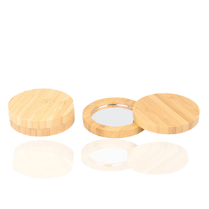 Natural wooden magnet make up boxes bamboo eye shadow container palette