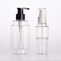 Flacon pompe transparent noir pour soins de la peau, 300 ml, en plastique PET, pour gel douche, shampoing, usage domestique