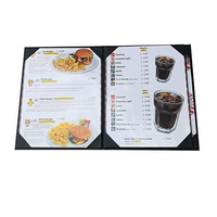 Porte-menu de restaurant avec logo personnalisé 8,5 pouces x 11 pouces, 3 panneaux 4 vues en similicuir de qualité supérieure