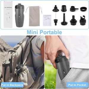 Bomba de Aire Eléctrica Recargable Portátil, Mini <span class=keywords><strong>Inflador</strong></span> de Aire Inalámbrico para Tablas de SUP, Flotadores de Piscina y Colchones Inflables - Product Image 3