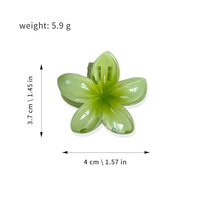 Jepit Rambut Cakar Bunga Plumeria Hawaii 4cm Anti Selip, Plastik, Model Hiu, Warna Gradasi Permen, untuk Anak