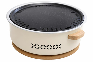 Griglia a Carbone per Barbecue Familiare, Griglia da Tavolo con Padella e Griglia in Acciaio Inox 304, Griglia Multifunzione - Product Image 1
