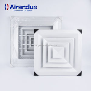 Difusor de Techo Cuadrado <span class=keywords><strong>ZENGO</strong></span> CD-SB con Amortiguador, Placa Difusora de Primera Calidad, Aluminio Extruido o Acero, Rejillas y Registros de Suministro - Product Image 4