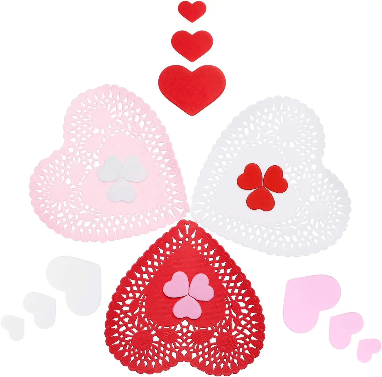 Manteles de papel decorativos en forma de corazón para la fiesta de San Valentín