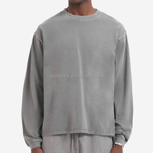 Vente en gros de sweatshirt de luxe à logo personnalisé de haute qualité Col rond épais en coton de qualité supérieure pour hommes sweatshirts en éponge française lavés à l'acide - Product Image 1