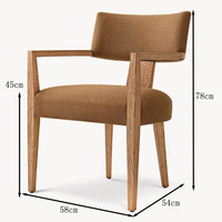 Ensemble de chaises de table à manger en bois massif vieilli vintage américain pour la maison Salles à manger Clubs & Estates Meubles de restaurant