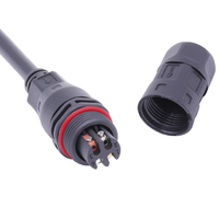 AHUA 4PIN DC Power Signal Electrical Plug M20 Vis Fixation 4 Voies Led Wire Connector M20 Assembly L Connector IP65 LED Connector