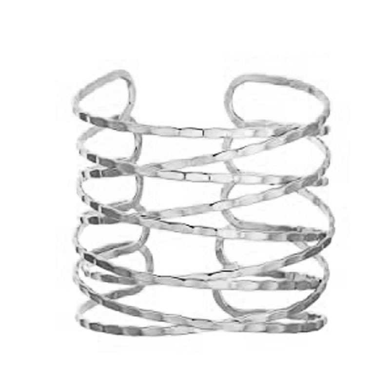 Brassard croix multi-lignes argenté