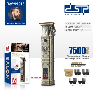 Cortadora de Pelo Dsp Dan Song, Cuerpo de Metal de Acero Inoxidable, Longitud Ajustable, Funciona con Batería, Para Hombres, Barba, Patillas, Estilizado de Cabeza Calva - Product Image 3