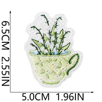 Petits patchs brodés en forme de cœur de fleur, appliques florales roses et vertes pour sacs, chapeaux et projets DIY pour filles